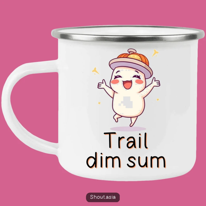 Funny Dim Sum Camping Mug: Dancing Adventures with a Smile