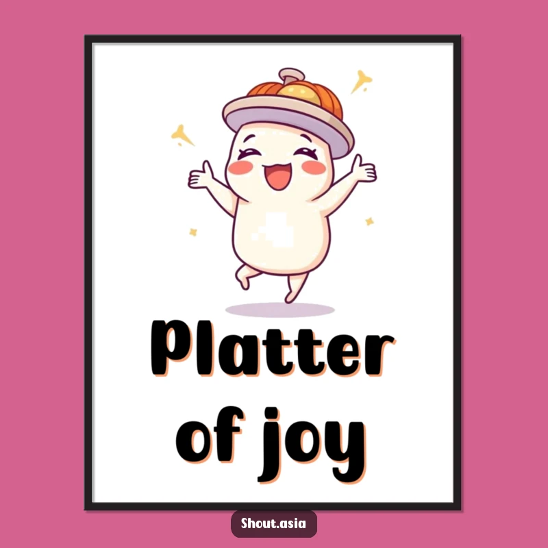 Funny Dim Sum Digital Art: Instant Dancing Delight for Walls