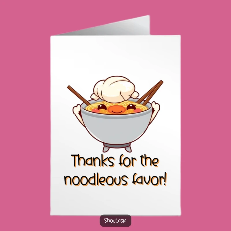 Free Printable Thank You Card: Waving Ramen Gratitude Downloadable